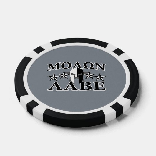 Molon Labe Spartan Warrior 5 sterren Black White Pokerchips (Enkel)