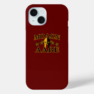 Molon Labe Spartan Warrior 5 sterren Burgundy iPhone 15 Case