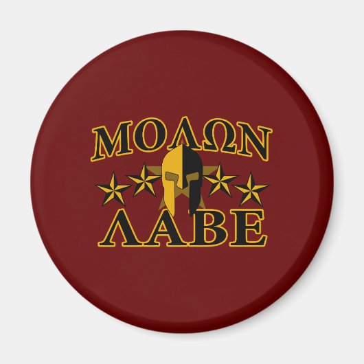 Molon Labe Spartan Warrior 5 sterren Burgundy Magneet (Voorkant)