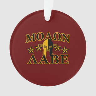 Molon Labe Spartan Warrior 5 sterren Burgundy Ornament