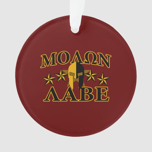 Molon Labe Spartan Warrior 5 sterren Burgundy Ornament (voorkant)