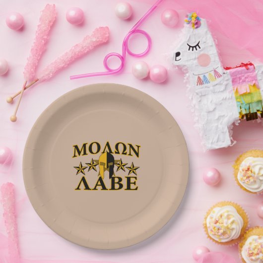 Molon Labe Spartan Warrior 5 sterren Burgundy Papieren Bordje (Feest)