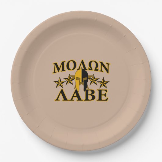 Molon Labe Spartan Warrior 5 sterren Burgundy Papieren Bordje (Voorkant)