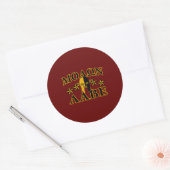 Molon Labe Spartan Warrior 5 sterren Burgundy Ronde Sticker (Envelop)