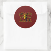 Molon Labe Spartan Warrior 5 sterren Burgundy Ronde Sticker (Tas)