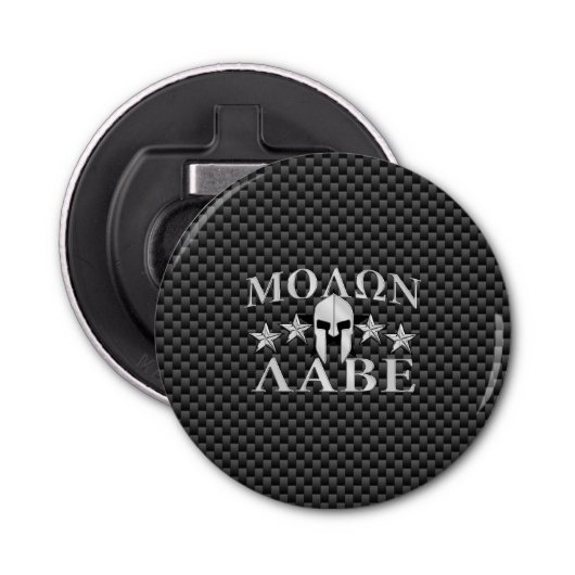 Molon Labe Spartan Warrior 5 sterren Button Flesopener (Voorkant)