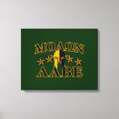 Molon Labe Spartan Warrior 5 sterren groen Canvas Afdruk (Voorkant)