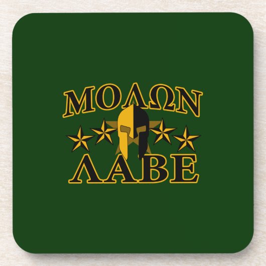 Molon Labe Spartan Warrior 5 sterren groen Drankjes Onderzetter (Voorkant)
