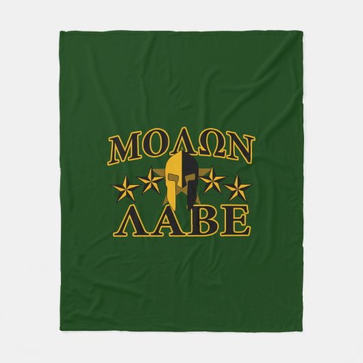 Molon Labe Spartan Warrior 5 sterren groen Fleece Deken (Voorkant)