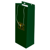 Molon Labe Spartan Warrior 5 sterren groen Wijn Cadeautas (Voorkant Gekanteld)