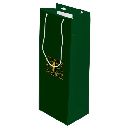 Molon Labe Spartan Warrior 5 sterren groen Wijn Cadeautas (Voorkant Gekanteld)