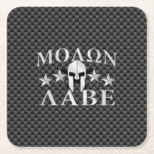 Molon Labe Spartan Warrior 5 sterren Kartonnen Onderzetters (Voorkant)