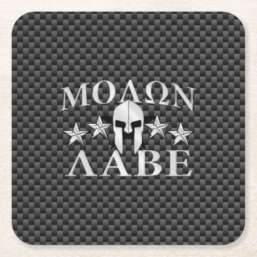 Molon Labe Spartan Warrior 5 sterren Kartonnen Onderzetters (Voorkant)