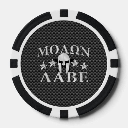 Molon Labe Spartan Warrior 5 sterren Poker Chips (Voorkant)