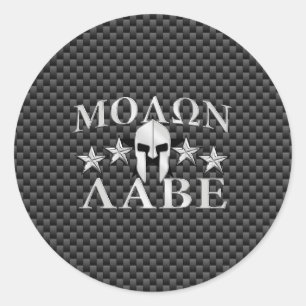 Molon Labe Spartan Warrior 5 sterren Ronde Sticker