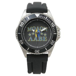 Molon Labe Spartan Warrior 5 sterren Yellow Blue Horloge