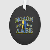 Molon Labe Spartan Warrior 5 sterren Yellow Blue Ornament (voorkant)