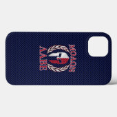 Molon Labe Spartan Warrior Blue Carbon Fiber Print Case-Mate iPhone Case (Achterkant (horizontaal))