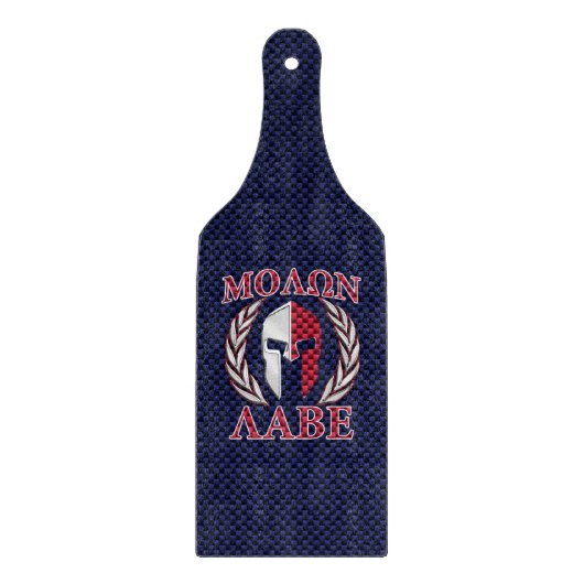 Molon Labe Spartan Warrior Blue Carbon Fiber Print Snijplank (Voorkant)