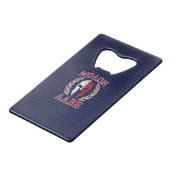 Molon Labe Spartan Warrior Carbon Fiber Chrome Creditkaart Flessenopener (Voorkant Gekanteld)