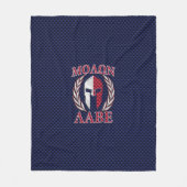 Molon Labe Spartan Warrior Carbon Fiber Chrome Fleece Deken (Voorkant)