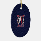 Molon Labe Spartan Warrior Carbon Fiber Chrome Keramisch Ornament (Rechts)