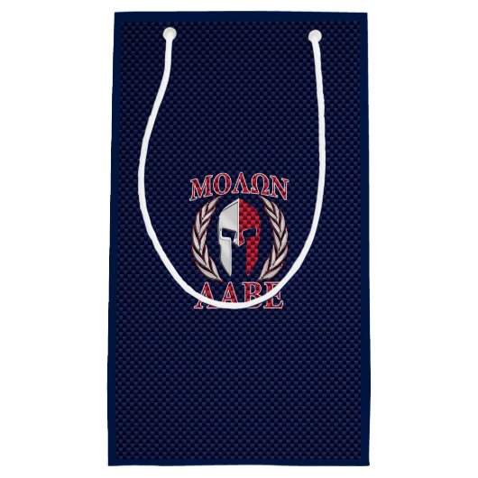 Molon Labe Spartan Warrior Carbon Fiber Chrome Klein Cadeauzakje (Voorkant)