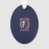 Molon Labe Spartan Warrior Carbon Fiber Chrome Ornament (voorkant)