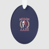 Molon Labe Spartan Warrior Carbon Fiber Chrome Ornament (achterkant)