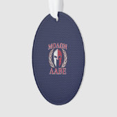 Molon Labe Spartan Warrior Carbon Fiber Chrome Ornament (voorkant)