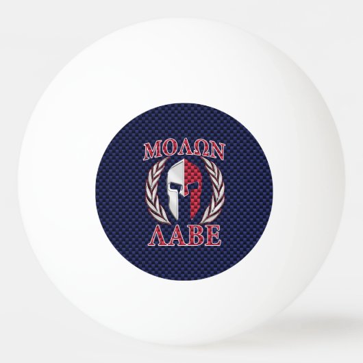 Molon Labe Spartan Warrior Carbon Fiber Chrome Pingpongbal (Achterkant)