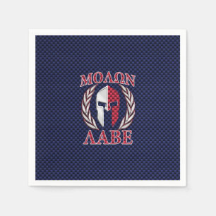 Molon Labe Spartan Warrior Carbon Fiber Chrome Servetten