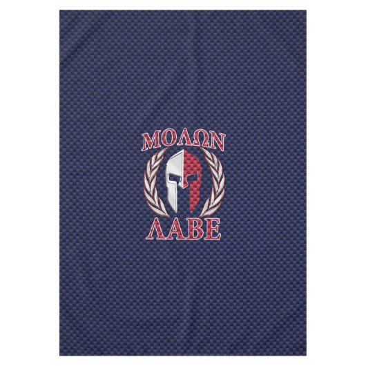 Molon Labe Spartan Warrior Carbon Fiber Chrome Tafelkleed (Voorkant)