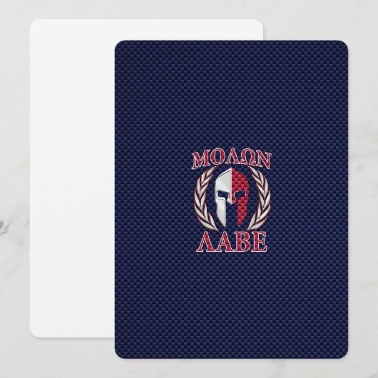 Molon Labe Spartan Warrior Carbon Print (Voorkant / Achterkant)