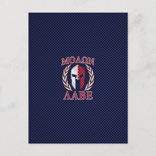 Molon Labe Spartan Warrior Carbon Style Briefkaart (Voorkant)