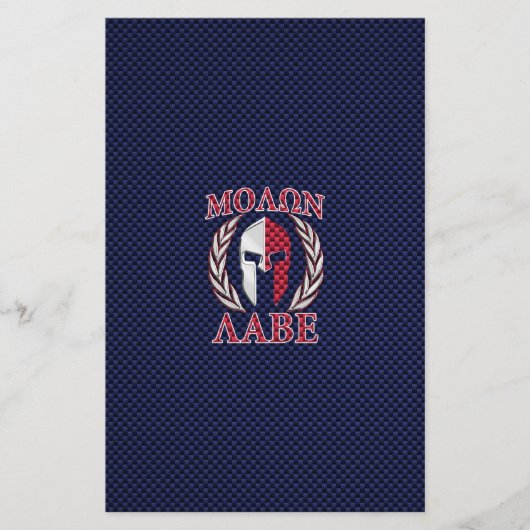 Molon Labe Spartan Warrior Carbon Style Briefpapier (Voorkant)