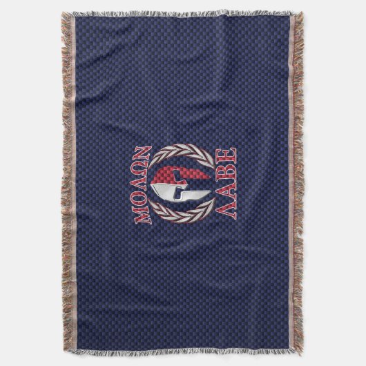 Molon Labe Spartan Warrior Carbon Style Deken (Voorkant Verticaal)