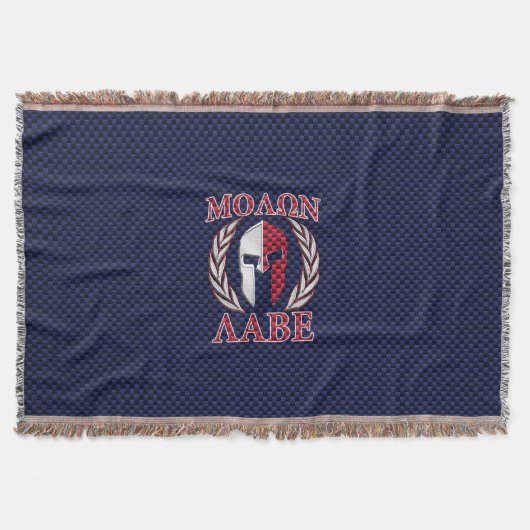 Molon Labe Spartan Warrior Carbon Style Deken (Voorkant)