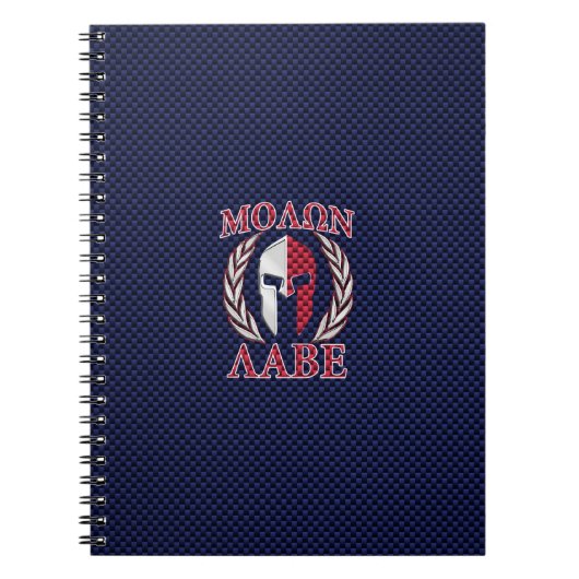 Molon Labe Spartan Warrior Carbon Style Notitieboek (Voorkant)