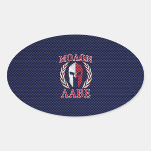 Molon Labe Spartan Warrior Carbon Style Ovale Sticker