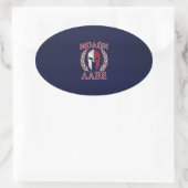 Molon Labe Spartan Warrior Carbon Style Ovale Sticker (Tas)