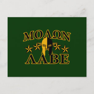 Molon Labe Spartan Warrior Helmet 5 sterren Briefkaart