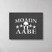 Molon Labe Spartan Warrior Helmet 5 sterren Canvas Afdruk (Voorkant)