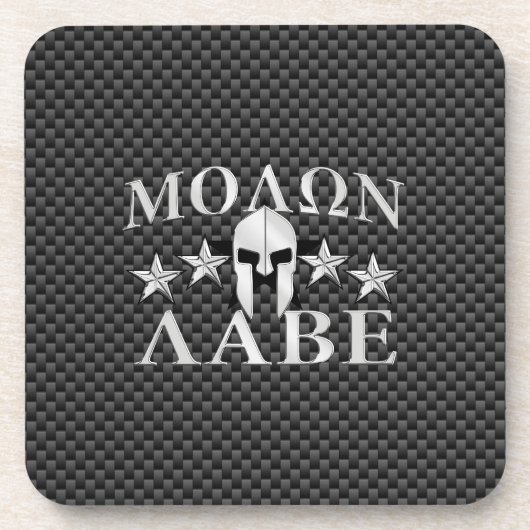 Molon Labe Spartan Warrior Helmet 5 sterren Onderzetter (Voorkant)