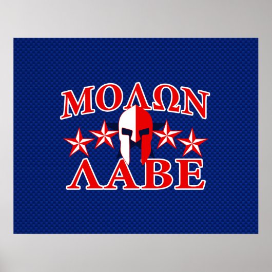 Molon Labe Spartan Warrior Helmet 5 sterren Patrio Poster (Voorkant)