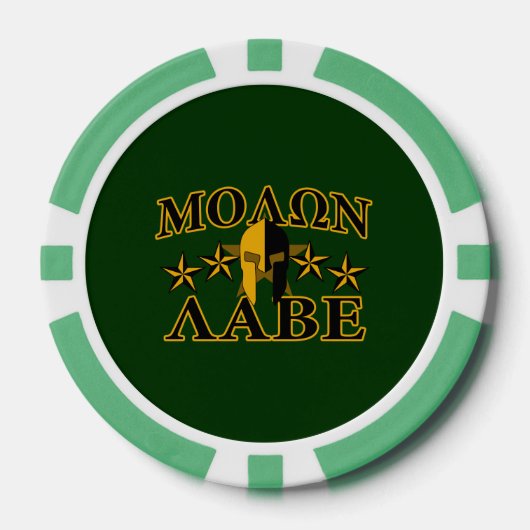Molon Labe Spartan Warrior Helmet 5 sterren Poker Chips (Voorkant)