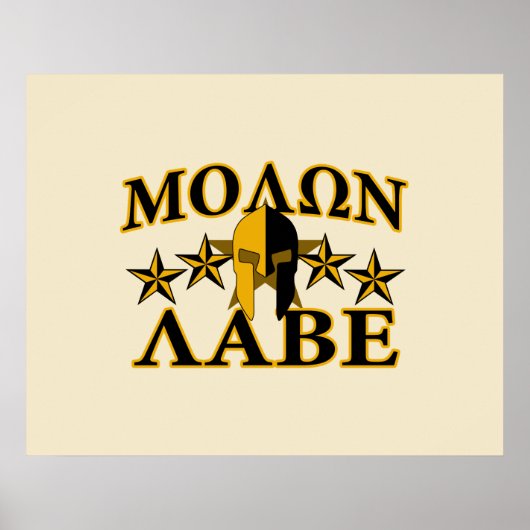 Molon Labe Spartan Warrior Helmet 5 sterren Poster (Voorkant)