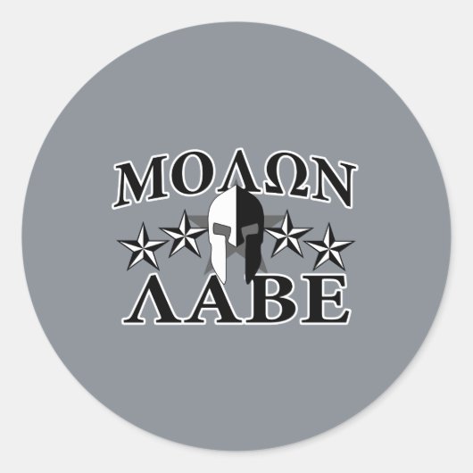 Molon Labe Spartan Warrior Helmet 5 sterren Ronde Sticker (Voorkant)