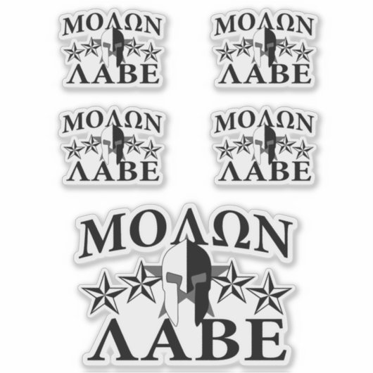 Molon Labe Spartan Warrior Helmet 5 sterren Sticker (Voorkant)
