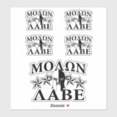 Molon Labe Spartan Warrior Helmet 5 sterren Sticker (Vel)